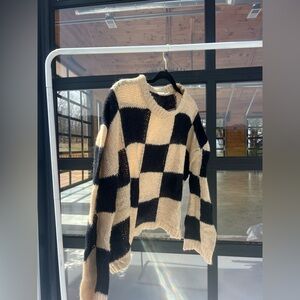 Checkered Black and Cream Sweater
